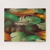 Federn , farbenfrohe Pfauenmuster Jigsaw Puzzl Puzzle (Horizontal)