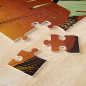Federn , farbenfrohe Pfauenmuster Jigsaw Puzzl Puzzle (Seite)