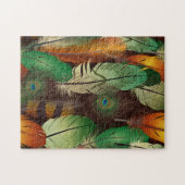 Federn, farbiges Pfauenmuster Puzzle (Horizontal)