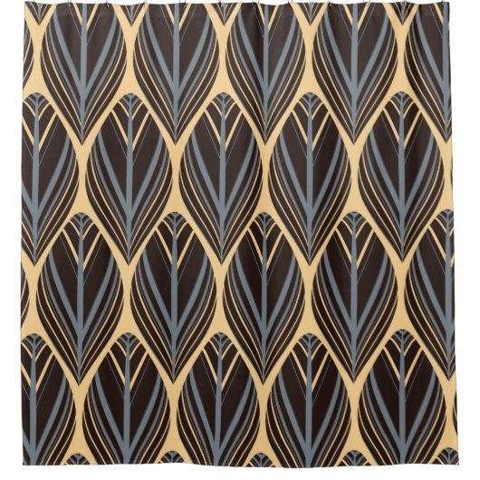 Federn im indischen Stil nahtlos in silber i Duschvorhang (Vorderseite)