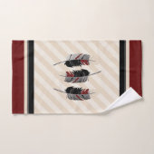 Federn in Cream, Maroon und Schwarz Badhandtuch Set (Handtuch)