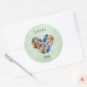 Federn in Herzform Danke Runder Aufkleber (Umschlag)