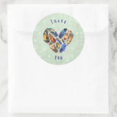 Federn in Herzform Danke Runder Aufkleber (Tasche)