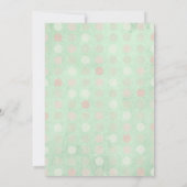 Federn in Herzform Minze Grüne Hochzeit Einladung (Rückseite)