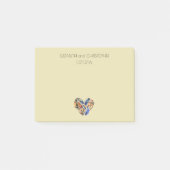 Federn in Herzform Personalisierte Hochzeit Post-it Klebezettel (Vorderseite)