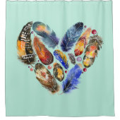 Federn in Herzform Wasserfarbdesign Duschvorhang (Vorderseite)