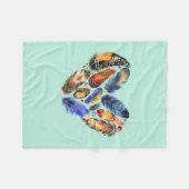 Federn in Herzform Wasserfarbdesign Fleecedecke (Vorderseite (Horizontal))