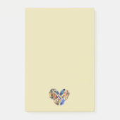 Federn in Herzform Wasserfarbdesign Post-it Klebezettel (Vorderseite)