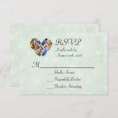 Federn in Herzform Wasserfarbdesign-UAWG RSVP Karte (Vorne/Hinten)