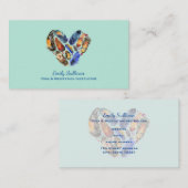 Federn in Herzform Wasserfarbdesign Visitenkarte (Vorne/Hinten)