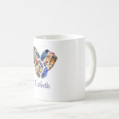 Federn in Herzform Wasserfarbe Personalisiert Kaffeetasse (VorderseiteRechts)