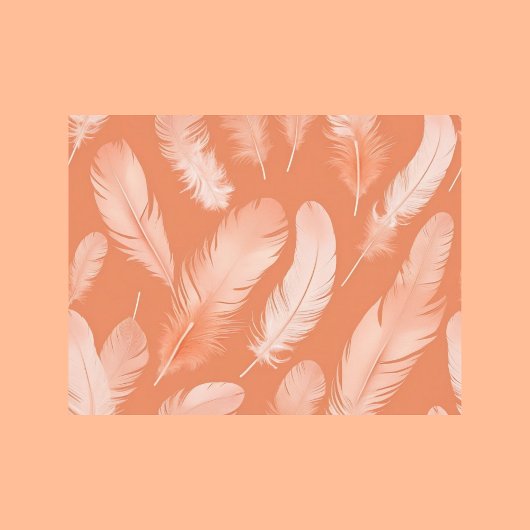 Federn in Peach Fuzz Farbe, Postkreuzung Postkarte