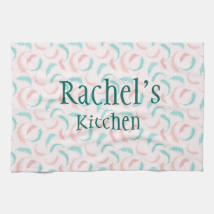 Federn in Rosa und Blau Küchentuch