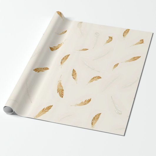 Federn Luxus Moderne Boho-Kollektion Geschenkpapier (Ungerollt)