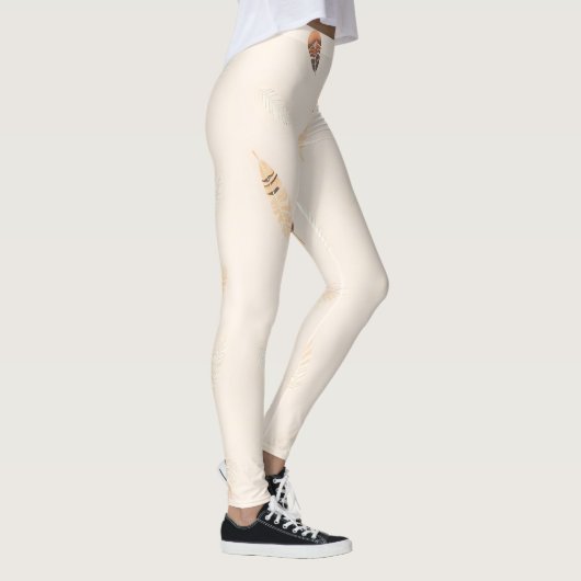 Federn Luxus-Popular-Boho-Kollektion Leggings (Rechts)