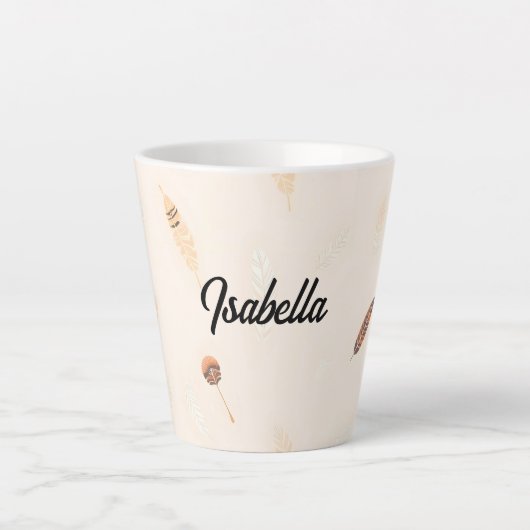 Federn Luxus-Popular-Boho-Kollektion Milchtasse (Vorderseite)
