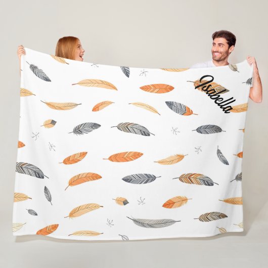 Federn Luxus-Trendy-Boho-Kollektion Fleecedecke (Beispiel)