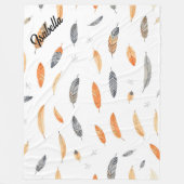 Federn Luxus-Trendy-Boho-Kollektion Fleecedecke (Vorderseite)