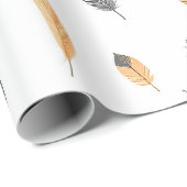 Federn Luxus-Trendy-Boho-Kollektion Geschenkpapier (Rolleneckpunkt)