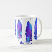Federn mit Raumstruktur, magisches Muster. Kaffeetasse (VorderseiteRechts)