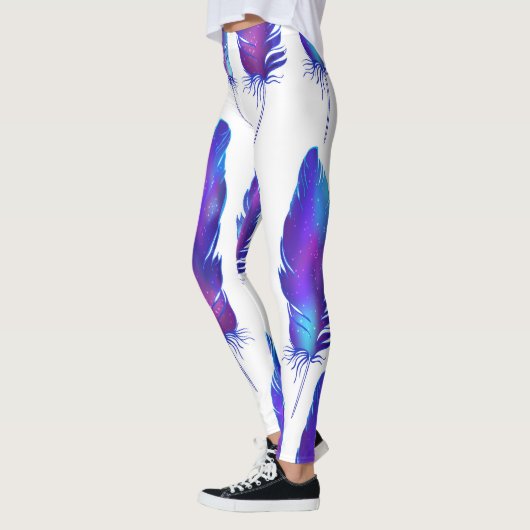 Federn mit Raumstruktur, magisches Muster. Leggings (Links)