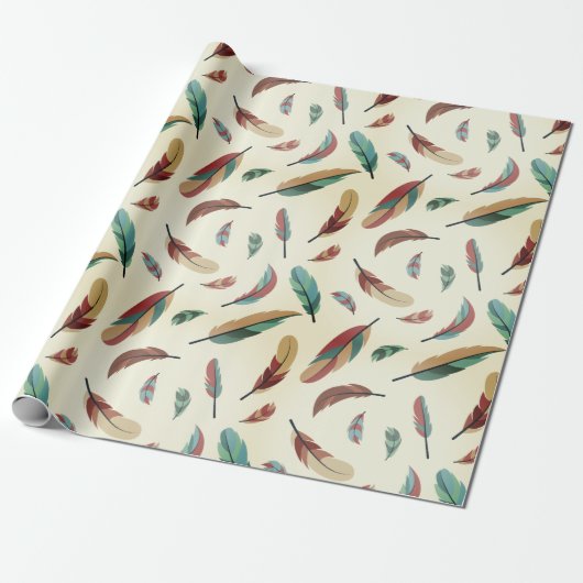 Federn-Muster Geschenkpapier (Ungerollt)