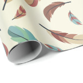 Federn-Muster Geschenkpapier (Rolleneckpunkt)