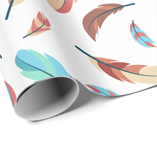 Federn-Muster Geschenkpapier (Rolleneckpunkt)