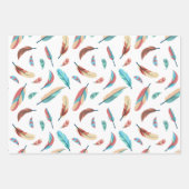 Federn-Muster Geschenkpapier Set (Vorderseite 2)