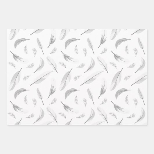 Federn-Muster Geschenkpapier Set (Vorderseite)