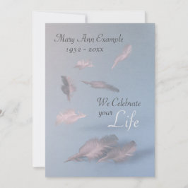 Federn - Personalisierte Beerdigung / Lebensfeier Einladung