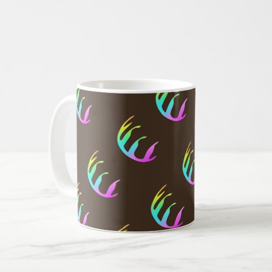 Federn Reich Braun Kaffeetasse (Vorderseite Links)