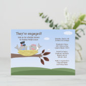 Federn Sie die Nest Bridal Dusche Einladung (Stehend Vorderseite)