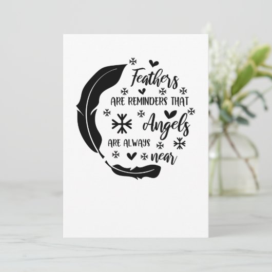 Federn sind Erinnerungen, denen Engel immer nahe s Save The Date (Stehend Vorderseite)