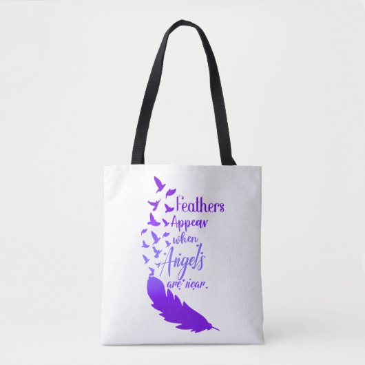Federn tauchen auf, wenn Engel in der Nähe sind - Tasche (Vorderseite)
