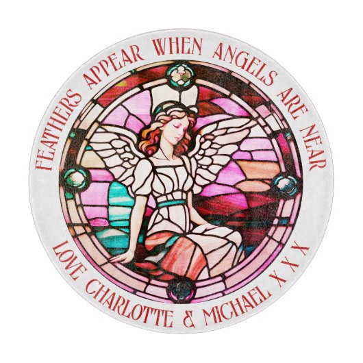 Federn tauchen auf, wenn Engel in der Nähe von fes Schneidebrett (Vorderseite)