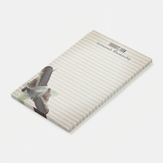 Federn über texturierte Hintergründe kundenspezifi Post-it Klebezettel (angewinkelt)