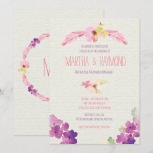 Federn und Blume, Einladungen für Hochzeiten