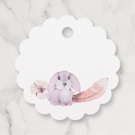 Federn und Blume Kranz Geschenkanhänger (Rückseite)