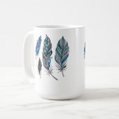 Federn und Farben tanzen Kaffeetasse (Vorderseite Links)