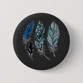 Federn und Farben tanzen T-Shirt Button