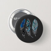 Federn und Farben tanzen T-Shirt Button (Vorne & Hinten)