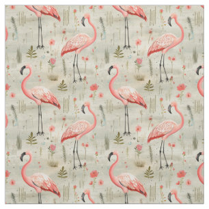 Federn und Flair: Whimsy Flamingo Stoff