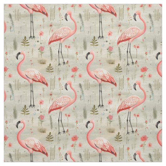 Federn und Flair: Whimsy Flamingo Stoff (Muster)