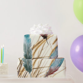Federn und Gras Geschenkpapier