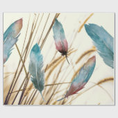 Federn und Gras Geschenkpapier (Flach)