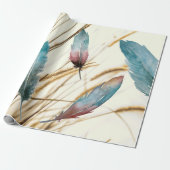 Federn und Gras Geschenkpapier (Ungerollt)