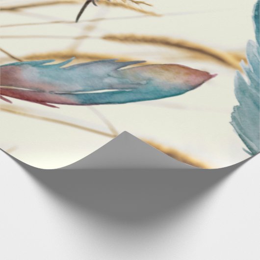 Federn und Gras Geschenkpapier (Ecke)