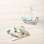 Federn und Gras Rechteckiger Pappuntersetzer (Vor Ort)