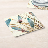 Federn und Gras Rechteckiger Pappuntersetzer (angewinkelt)